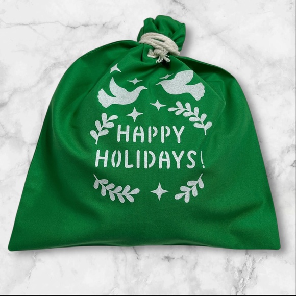 Christmas Holiday Cotton Bread Bag, Sourdough Bread Bag, Baker's Gift Bag - Picture 4 of 5